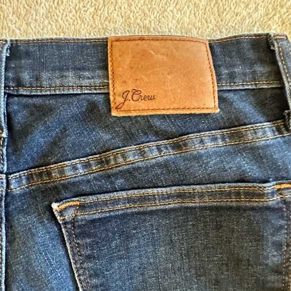 J. Crew Classic Blue Denim Jeans with Tan Patch - Size 30 W x 28 L - Picture 4 of 10